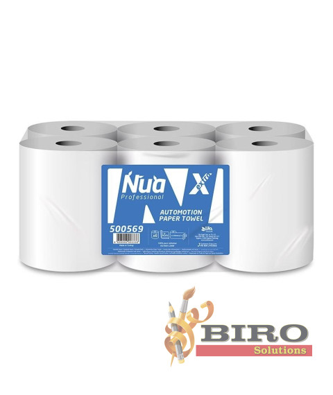 Prosoape de bucătărie 2 pliuri, 500 foi, 150 m,Cellulosa Standard cu derulare centrala, NUA PROF 1/6, 501494